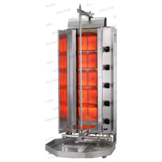 ماكينة شاورما غاز من الفولاذ المقاوم للصدأ – 100كغ من بوتيس