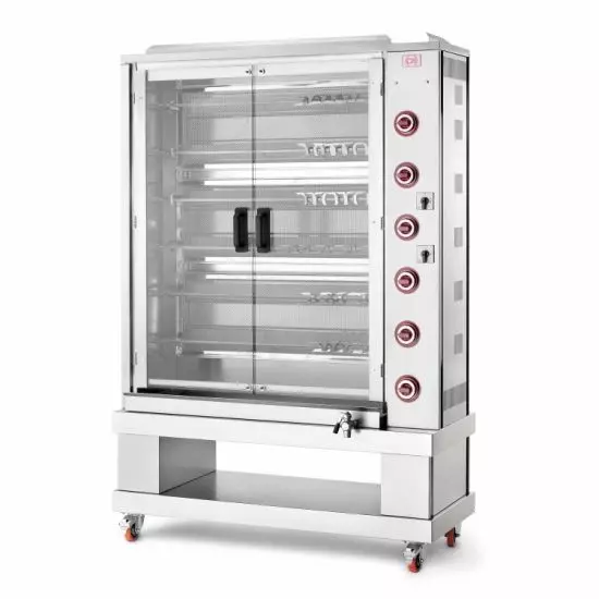 شواية دجاج كهربائية بأسياخ فردية دوارة - 6 أسياخ من سي بي