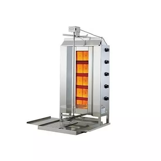 ماكينة شاورما غاز موديل 5GD مزودة بـ 5 مقابص – 80كغ من أوزتي