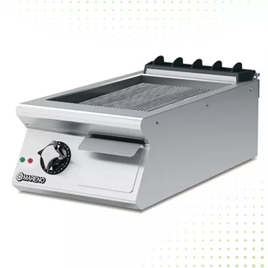 صاج شواء مضلع كهربائي من الفولاذ المقاوم للصدأ - 40 سم  من مارينو