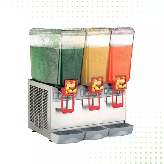 موزعة مشروبات باردة – 3 أوعية سعة 12 لتر للوعاء الواحد من يوجوليني - فضي