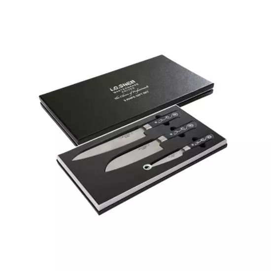 طاقم سكاكين (3 قطع)، (سكين تقشير مدبب 10.5سم - سكين سانتوكو 16سم - سكين الشيف 21سم) من نيري