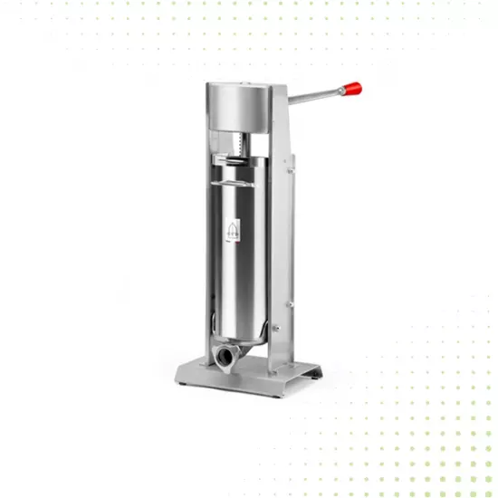 مدفع سجق رأسي يدوي من الفولاذ المقاوم للصدأ -  10 لتر من تري سبايد - فضي و أحمر