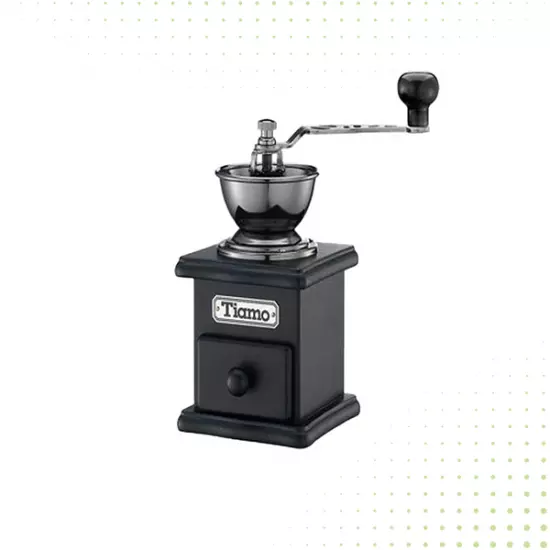 مطحنة حبوب القهوة اليدوية من تيامو - أسود