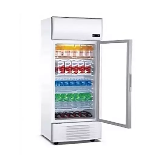 ثلاجة عرض زجاجية قائمة بباب  - 272 لتر من بيوكيت - أبيض