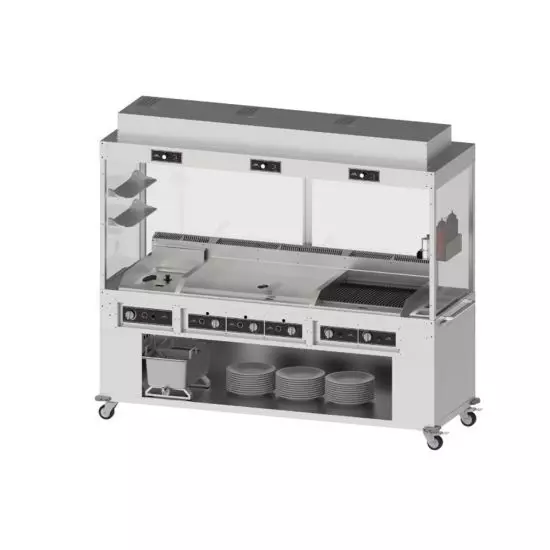 محطة طهي مدمجة بغطاء تعمل بالغاز – 250سم من ماي فير