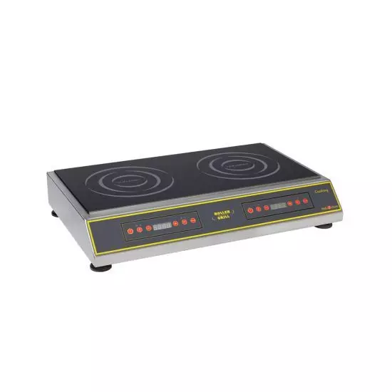 موقد حث حراري كهربائي يوضع على الأسطح – 2 منطقة تسخين من رولر غريل