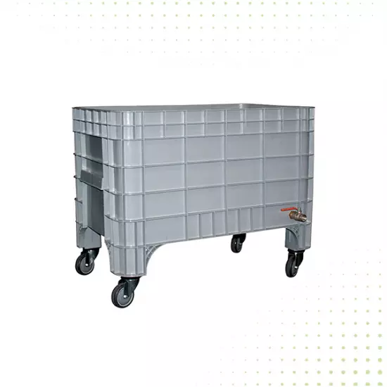 حاوية ثلج بأربع عجلات من البولي إيثيلين - 270 لترًا من ال تو جي - رمادي