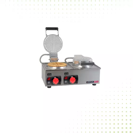 صانعة الوافل سطحين – 185 مم من أنفيل - فضي